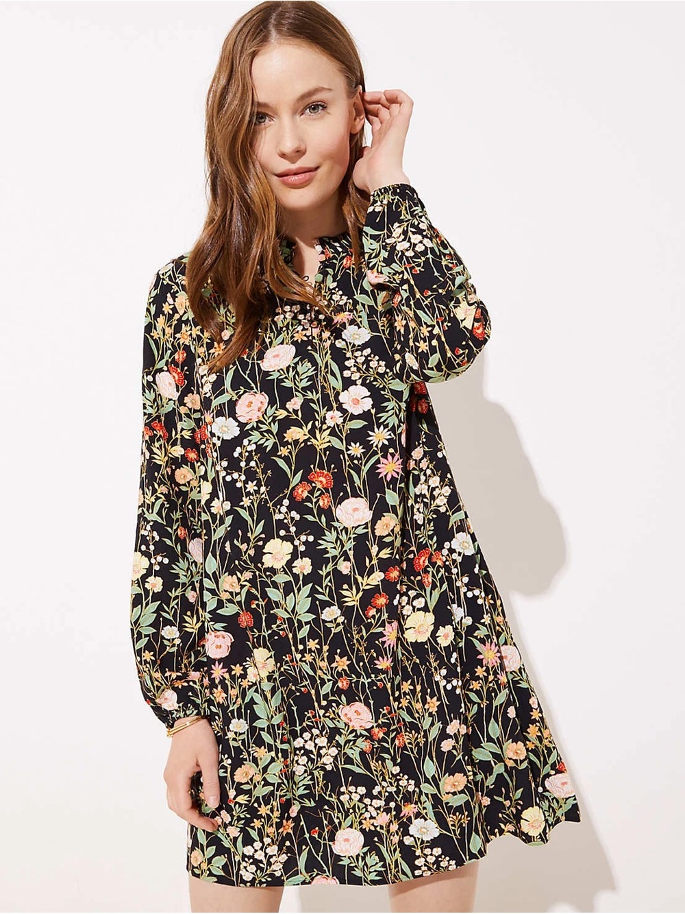 LOFT Floral Long Sleeve Shirtdress Cottagecore Romantic Womens XS New with Tag